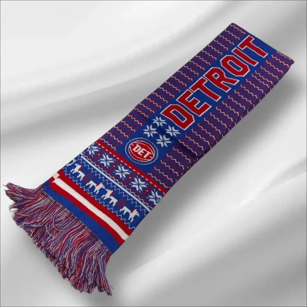 DETROIT PISTONS NBA Basketball Red Blue Scarf